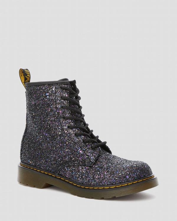 Dr Martens Dětské Kotníkové Boty Youth 1460 Chunky Glitter Černé, CZ-629057